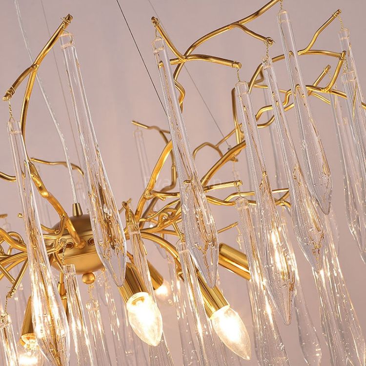 Aqua Round Branch Living And Dining Chandelier