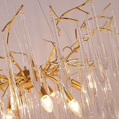 Aqua Round Branch Living And Dining Chandelier