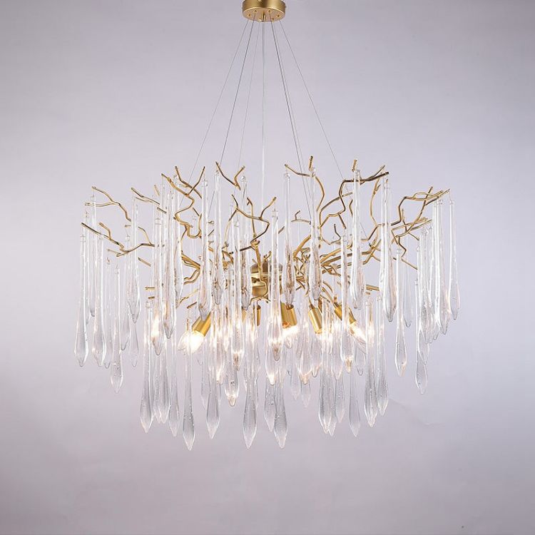 Aqua Round Branch Living And Dining Chandelier