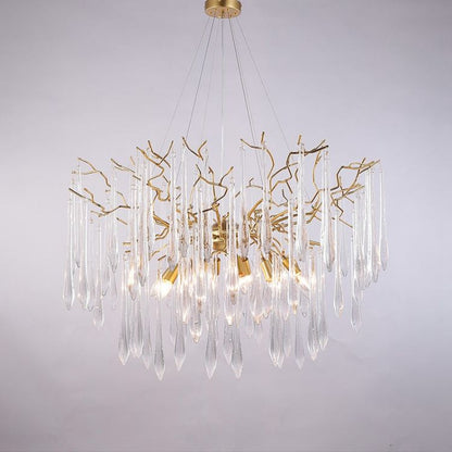 Aqua Round Branch Living And Dining Chandelier