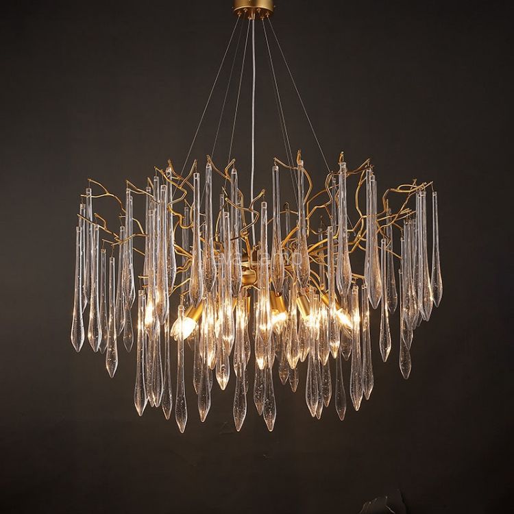 Aqua Round Branch Living And Dining Chandelier