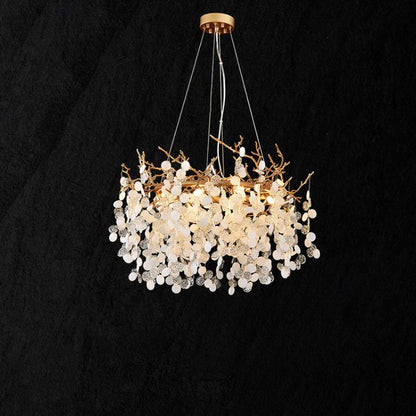 Akari Round Circle Fortune Tree Branch Round Chandelier