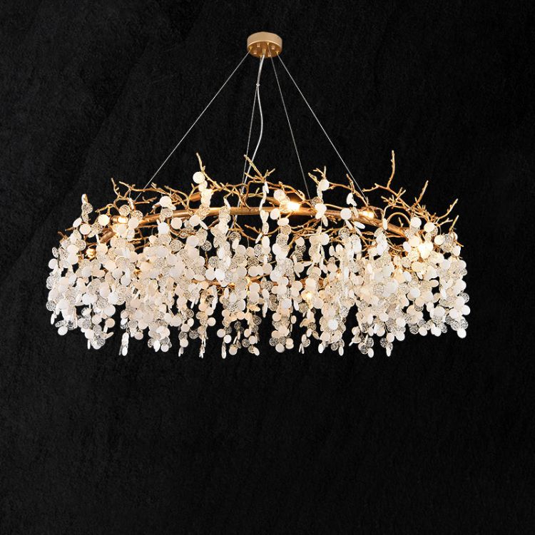 Akari Round Circle Fortune Tree Branch Round Chandelier