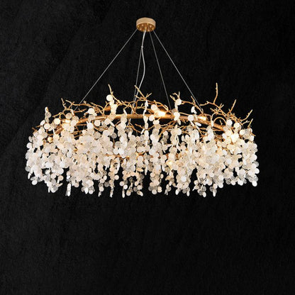 Akari Round Circle Fortune Tree Branch Round Chandelier