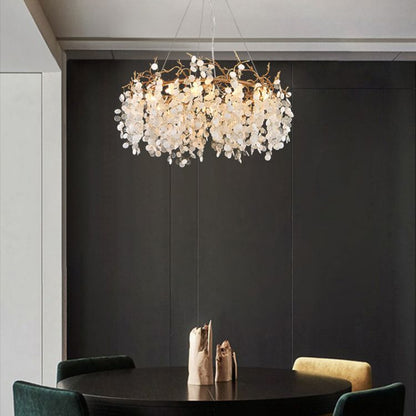 Akari Round Circle Fortune Tree Branch Round Chandelier