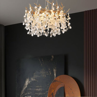 Akari Round Circle Fortune Tree Branch Round Chandelier