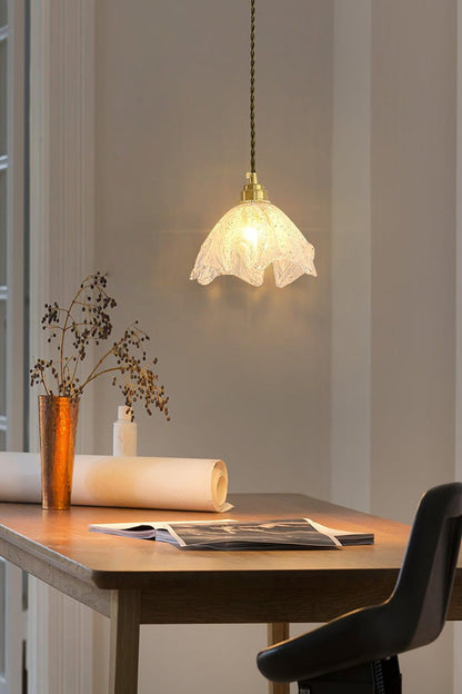 Lotus Crystal Brass Small Pendant Light - view 2 | everlamps