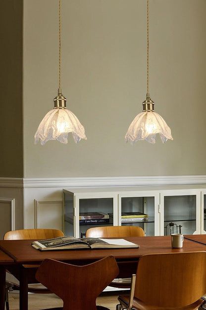 Lotus Crystal Brass Small Pendant Light - view 5 | everlamps