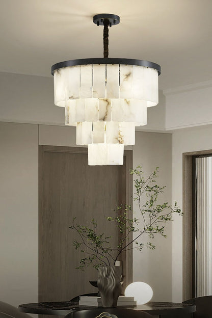 Luxurious Cascading Snow Plaster Chandelier - view 3 | everlamps