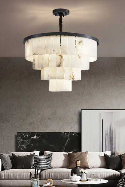 Luxurious Cascading Snow Plaster Chandelier - view 4 | everlamps
