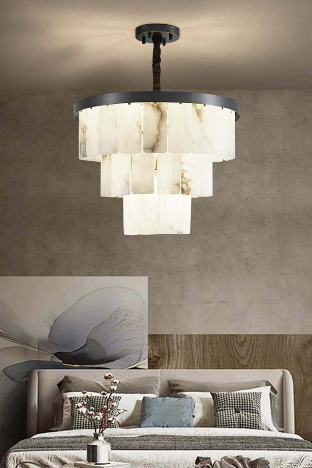 Luxurious Cascading Snow Plaster Chandelier - view 6 | everlamps