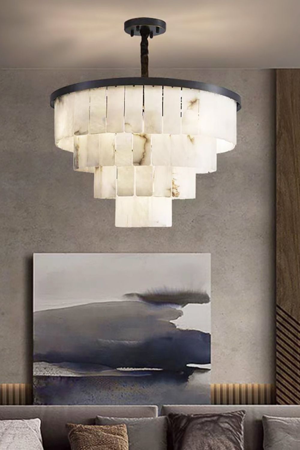 Luxurious Cascading Snow Plaster Chandelier - view 8 | everlamps