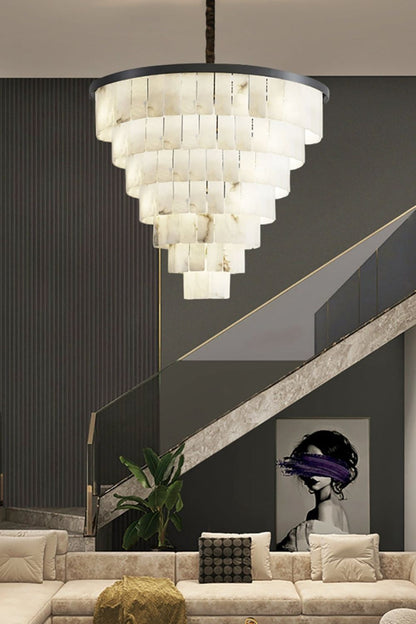 Luxurious Cascading Snow Plaster Chandelier - view 12 | everlamps