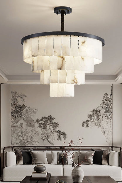 Luxurious Cascading Snow Plaster Chandelier - view 2 | everlamps