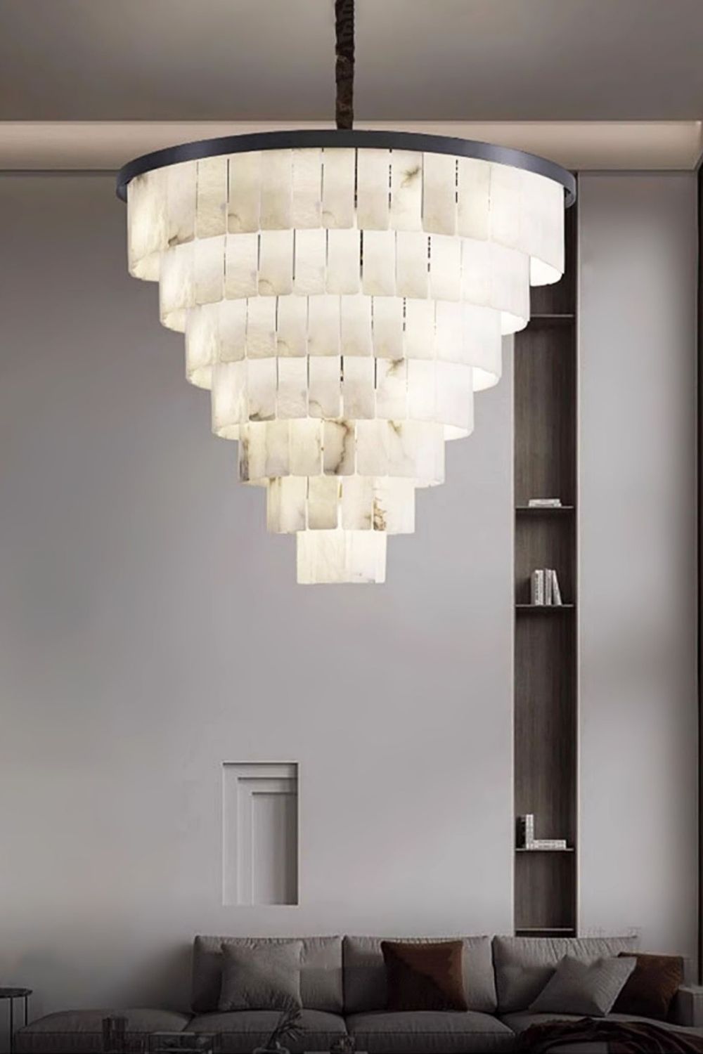 Luxurious Cascading Snow Plaster Chandelier - view 13 | everlamps