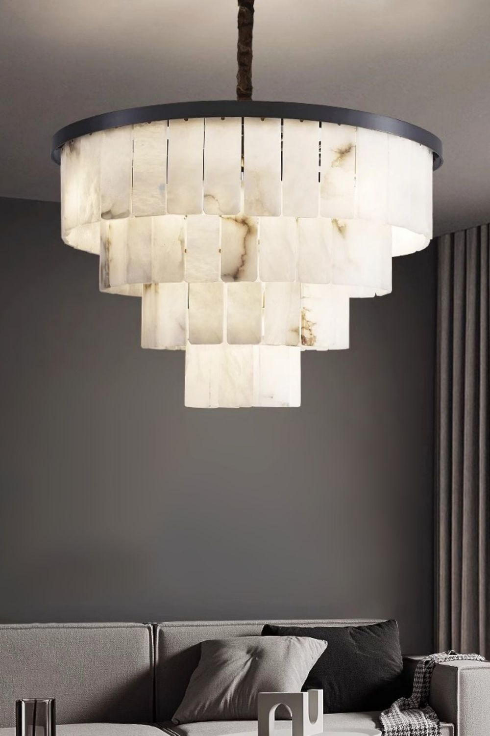 Luxurious Cascading Snow Plaster Chandelier - view 14 | everlamps