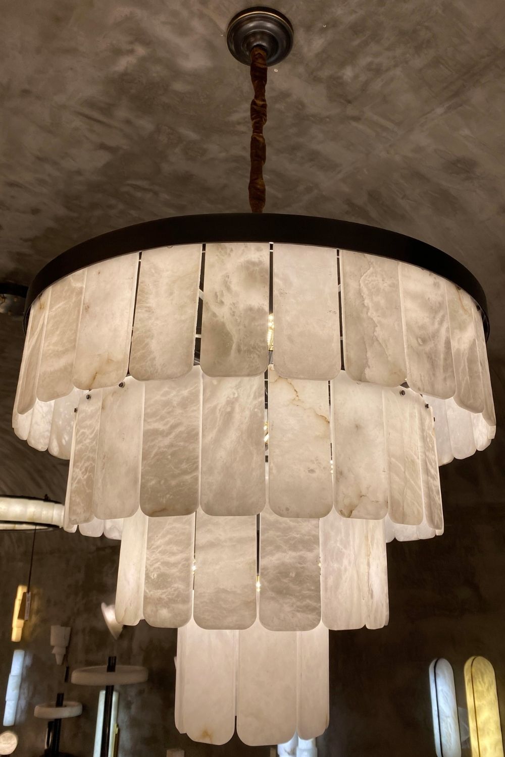 Luxurious Cascading Snow Plaster Chandelier - view 17 | everlamps