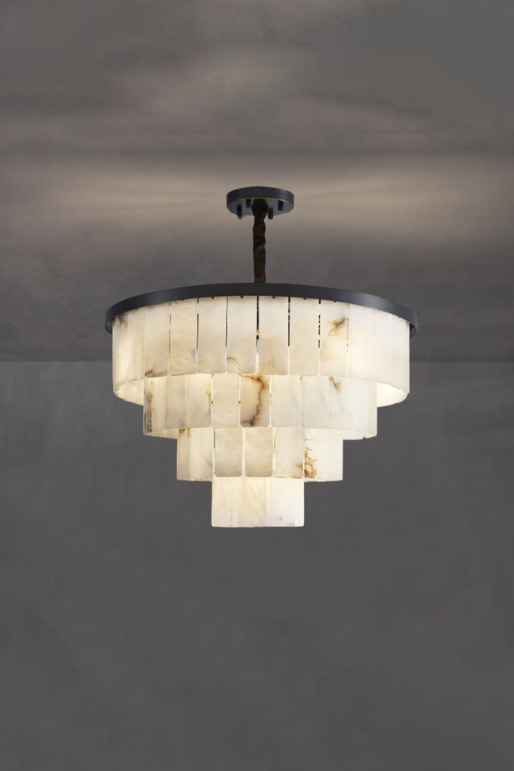Luxurious Cascading Snow Plaster Chandelier - view 18 | everlamps