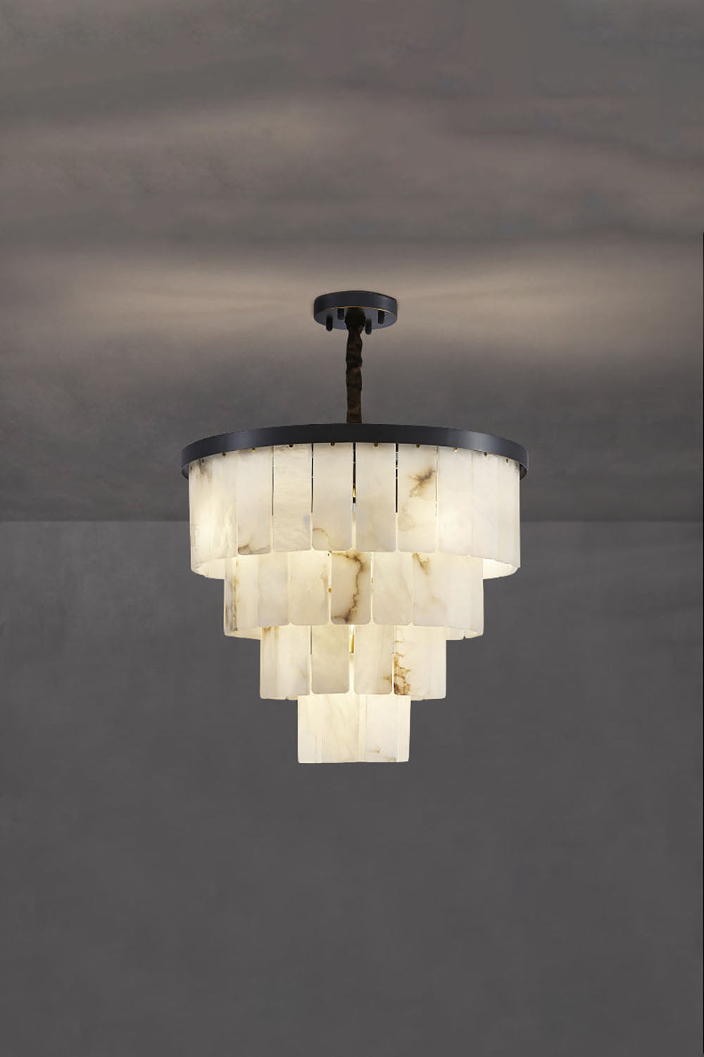 Luxurious Cascading Snow Plaster Chandelier - view 27 | everlamps