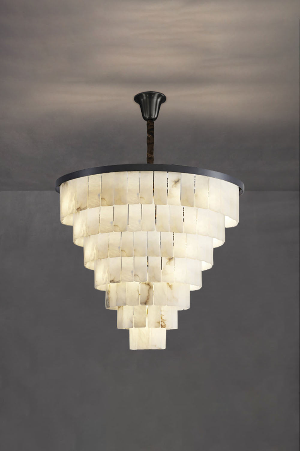 Luxurious Cascading Snow Plaster Chandelier - view 32 | everlamps
