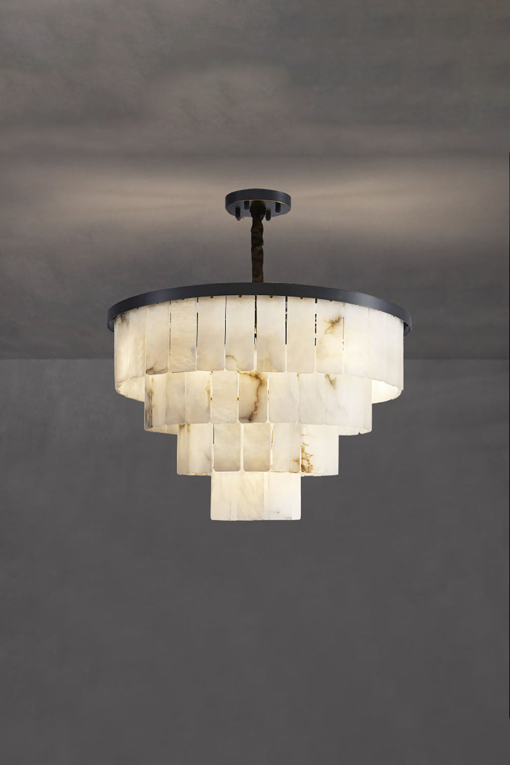 Luxurious Cascading Snow Plaster Chandelier - view 34 | everlamps