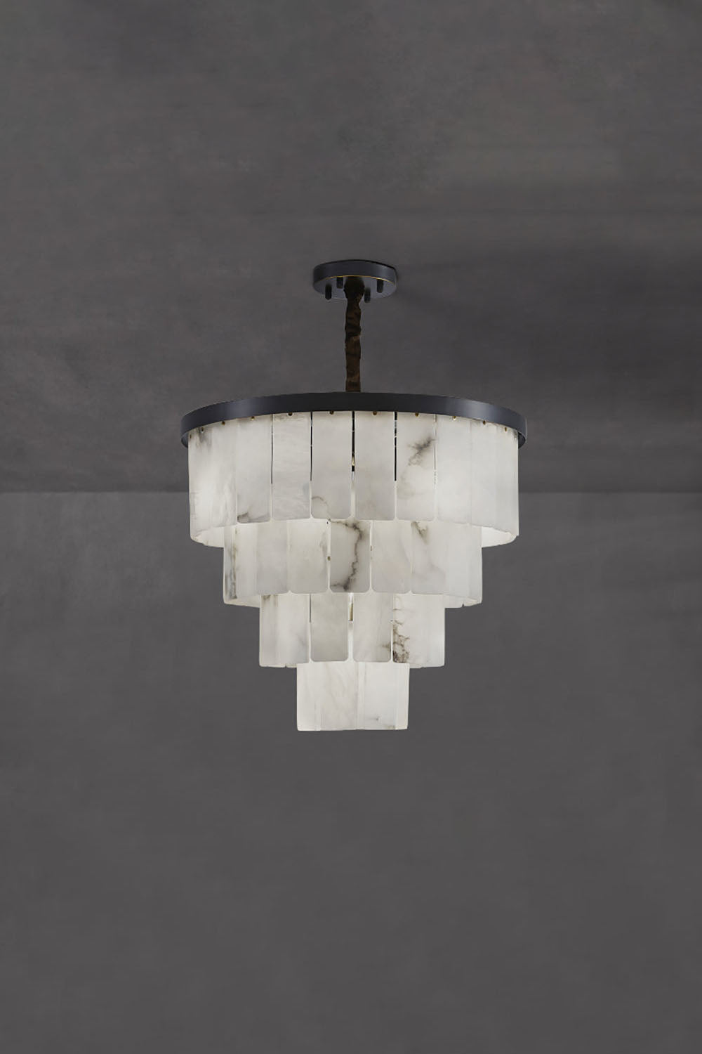 Luxurious Cascading Snow Plaster Chandelier - view 35 | everlamps