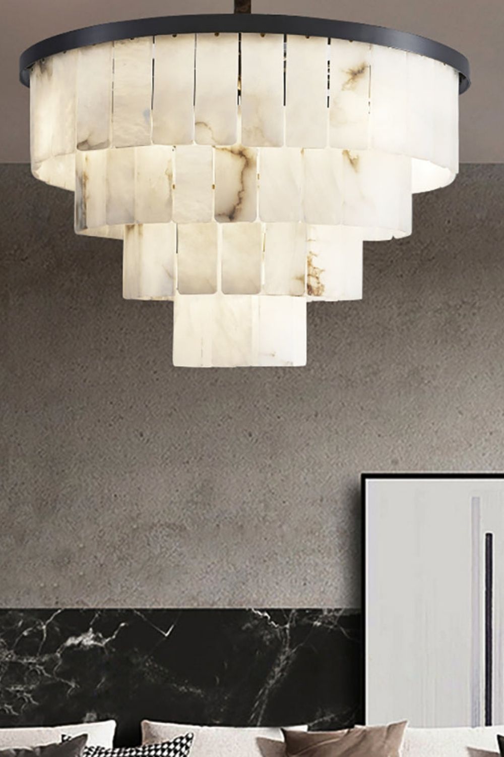 Luxurious Cascading Snow Plaster Chandelier - view 15 | everlamps