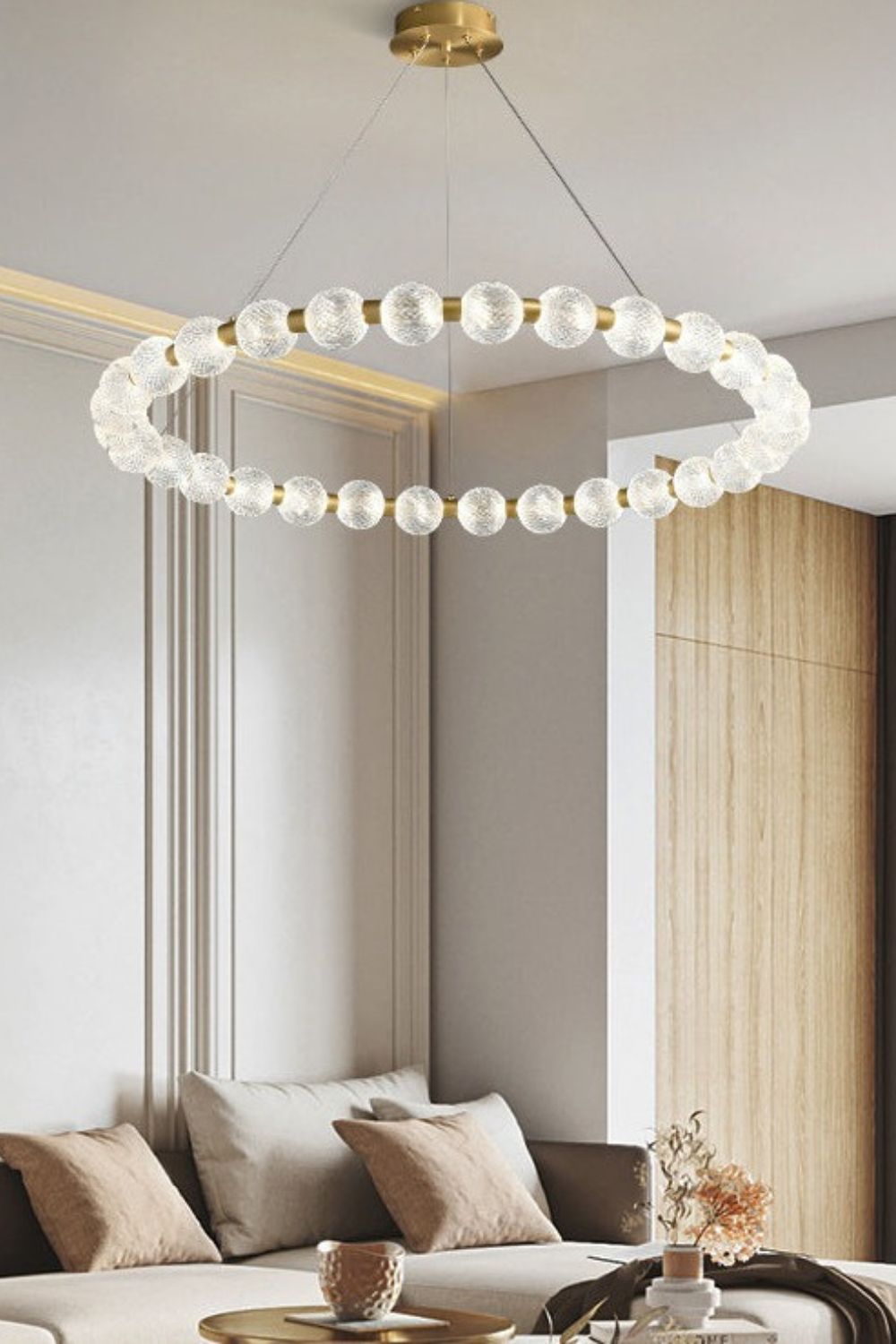 Luxury Pearl Ring Chandelier - everlamps