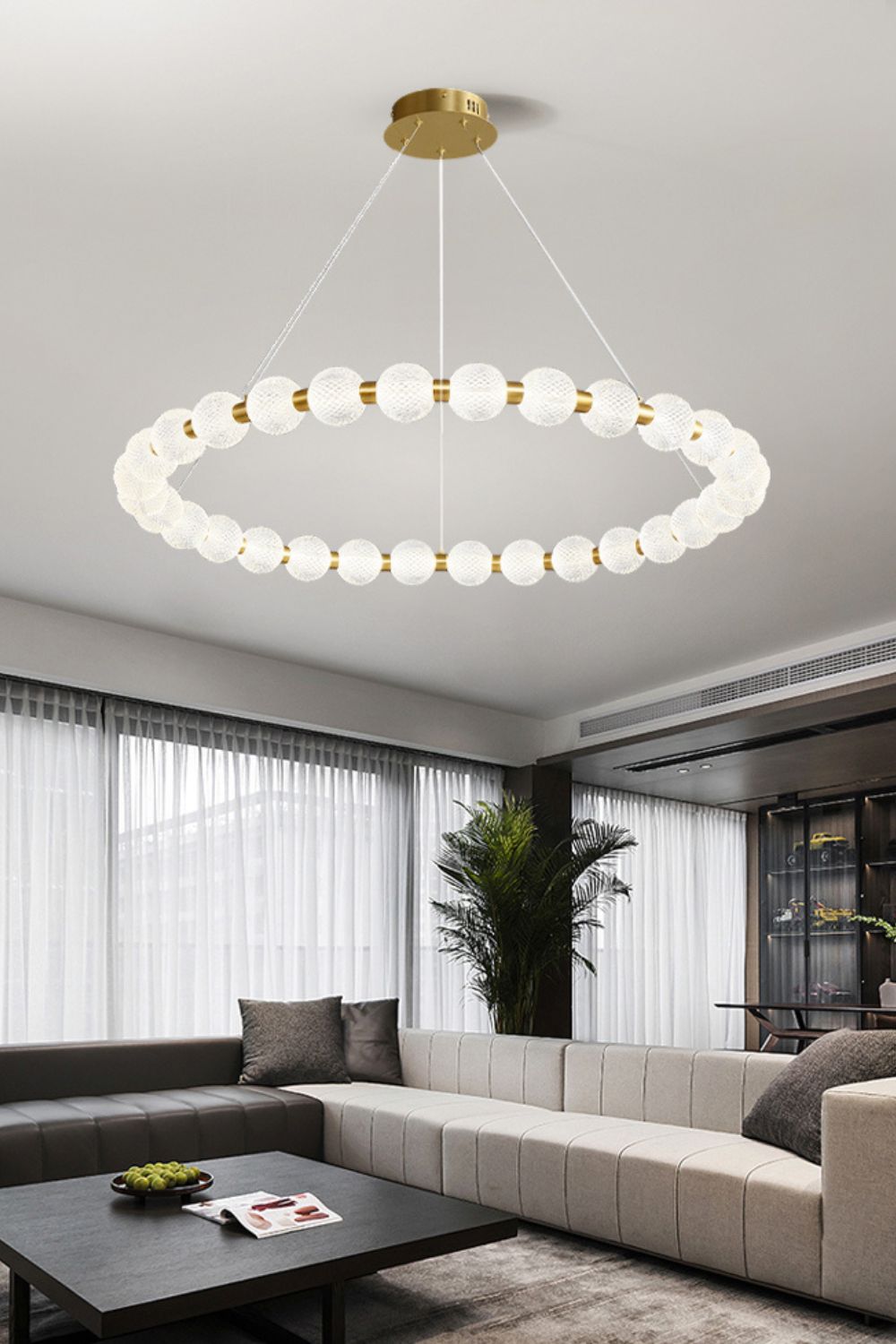 Luxury Pearl Ring Chandelier - everlamps
