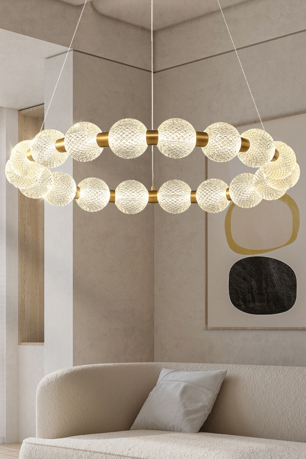 Luxury Pearl Ring Chandelier - everlamps
