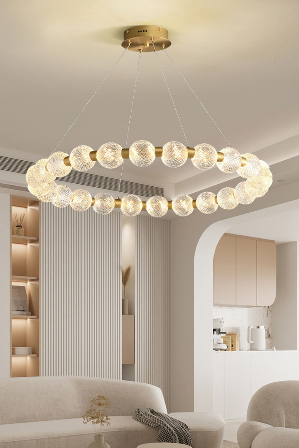 Luxury Pearl Ring Chandelier - everlamps