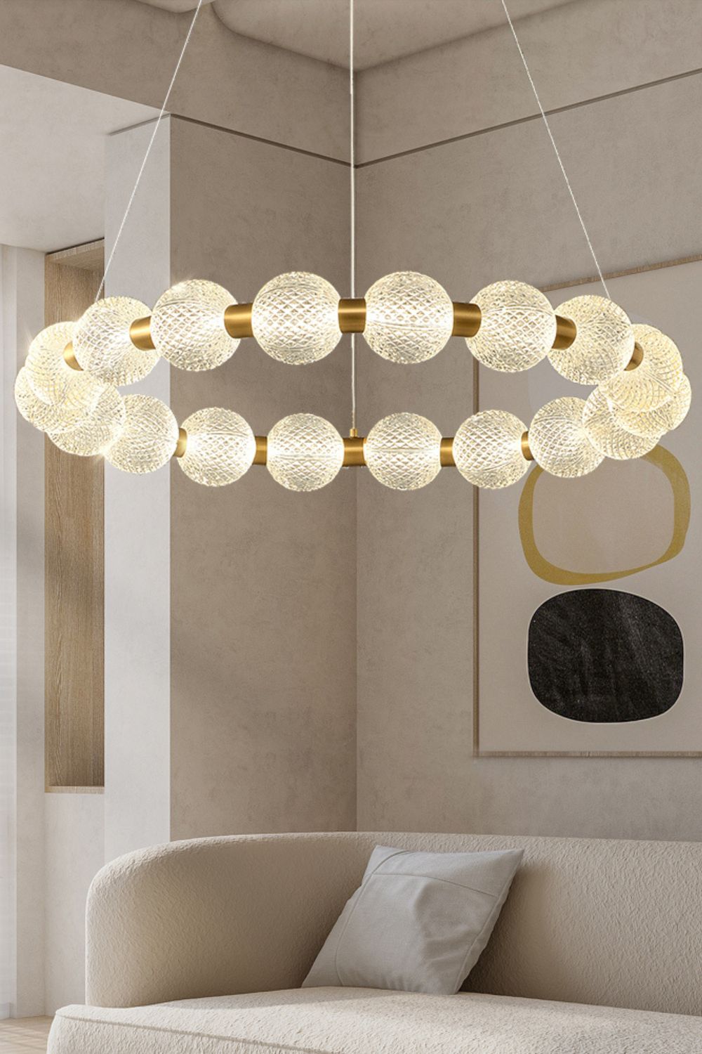 Luxury Pearl Ring Chandelier - everlamps