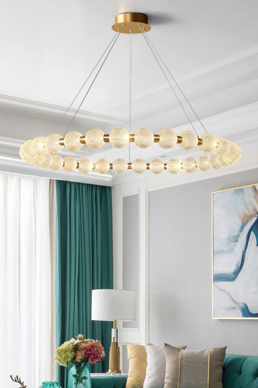 Luxury Pearl Ring Chandelier - everlamps