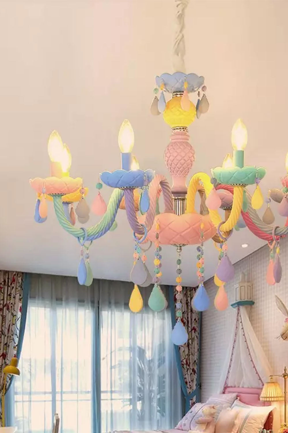 Macaron Children's Candle Chandelier - view 3 | everlamps