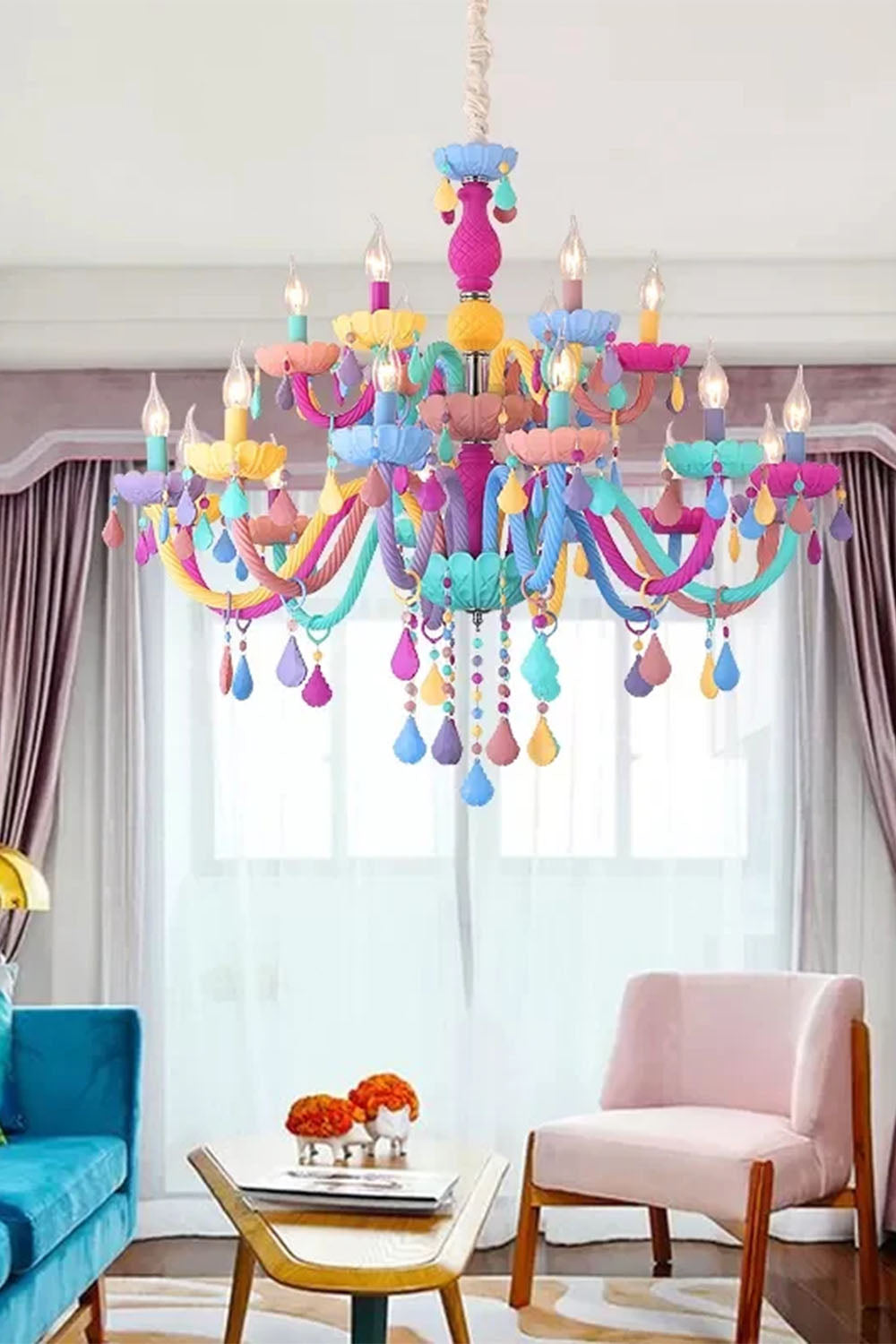 Macaron Children's Candle Chandelier - view 6 | everlamps