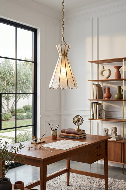 Magnolia Shell Pendant Light for Den/Study | Samu  Lamp