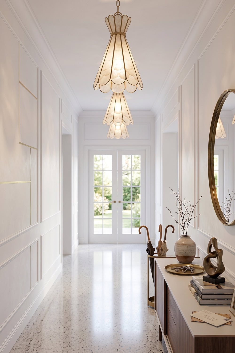 Magnolia Shell Pendant Light for Hallway | Samu  Lamp