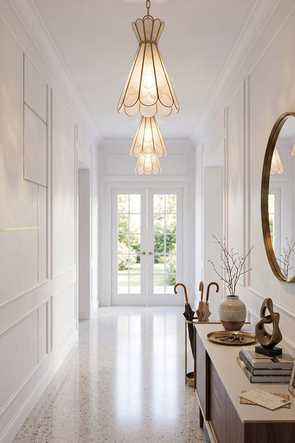 Magnolia Shell Pendant Light for Hallway | Samu  Lamp