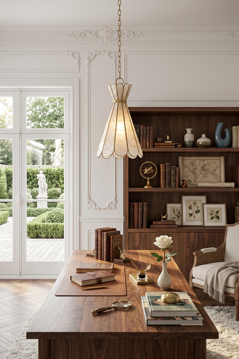Magnolia Shell Pendant Light for Den/Study | Samu  Lamp