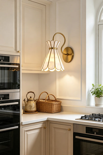Magnolia Shell Wall Light for Kitchen | Samu  Lamp