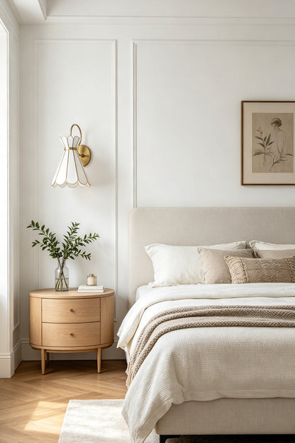Magnolia Shell Wall Light for Bedroom | Samu  Lamp