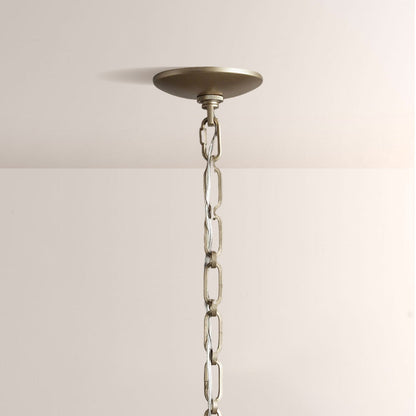 Mara Caged Opal Glass & Brass Large Pendant