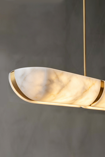 Marlen Alabaster Bar Linear Pendant Light showcasing elegant design and warm illumination.