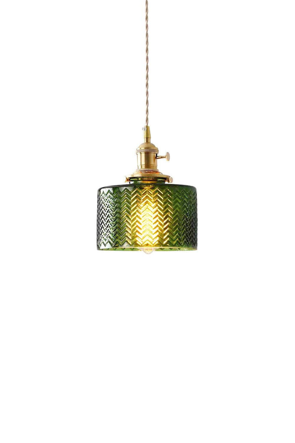 Matilda Emerald Patterned Glass Pendant Light | everlamps