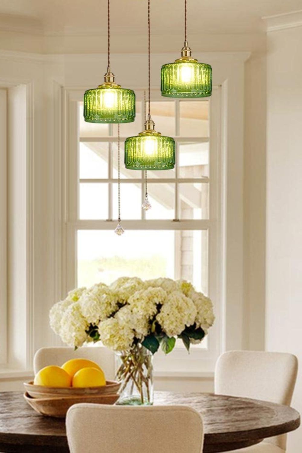 Matilda Emerald Patterned Glass Pendant Light - view 11 | everlamps