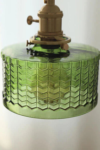 Matilda Emerald Patterned Glass Pendant Light - view 16 | everlamps