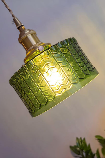 Matilda Emerald Patterned Glass Pendant Light - view 21 | everlamps