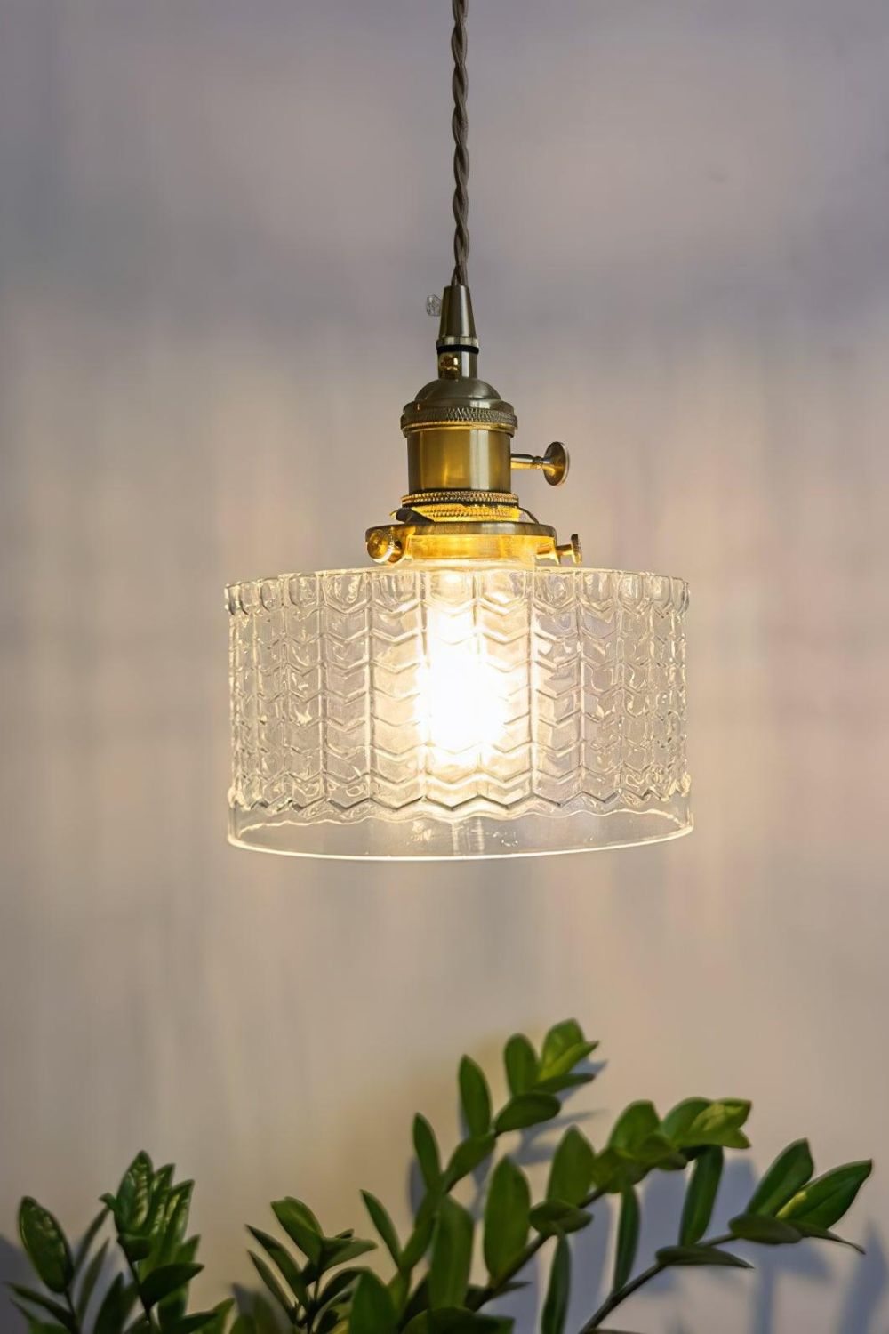 Matilda Emerald Patterned Glass Pendant Light - view 3 | everlamps