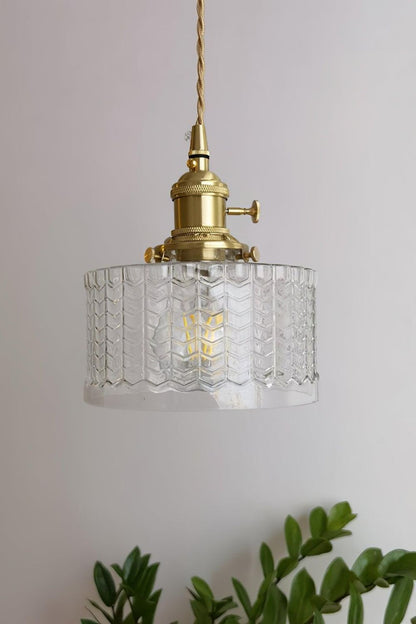 Matilda Emerald Patterned Glass Pendant Light - view 26 | everlamps