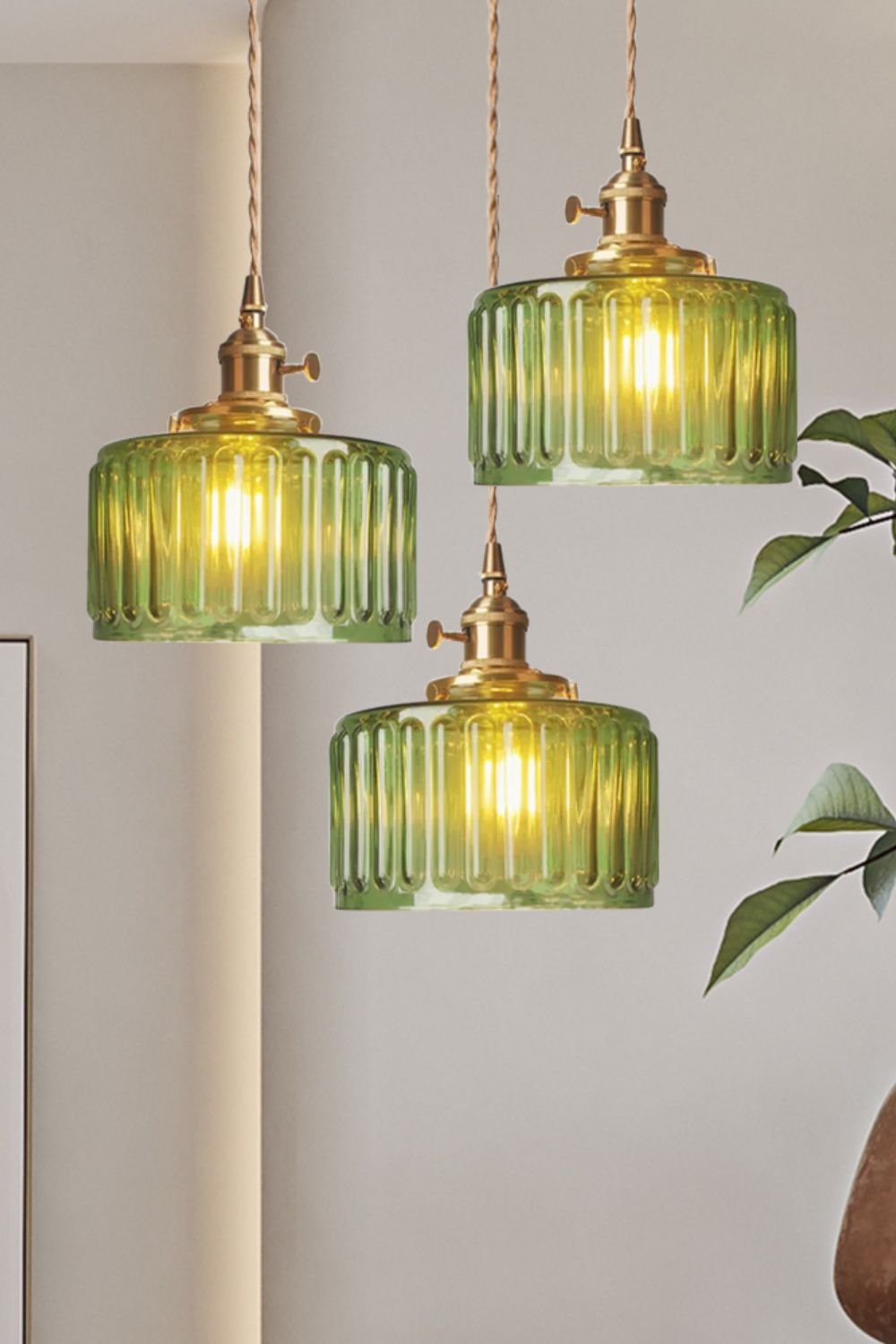 Matilda Emerald Patterned Glass Pendant Light - view 27 | everlamps